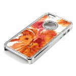 Wholesale iPhone 5 5S  Fusion Diamond Chrome Case (Orange MIX)